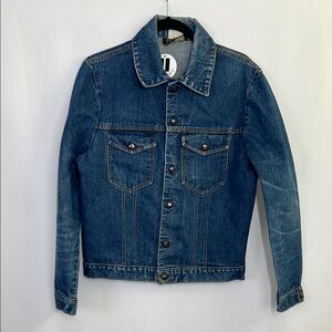 Classic Blue Denim Jacket slim fit trucker jacket vintage denim coat
